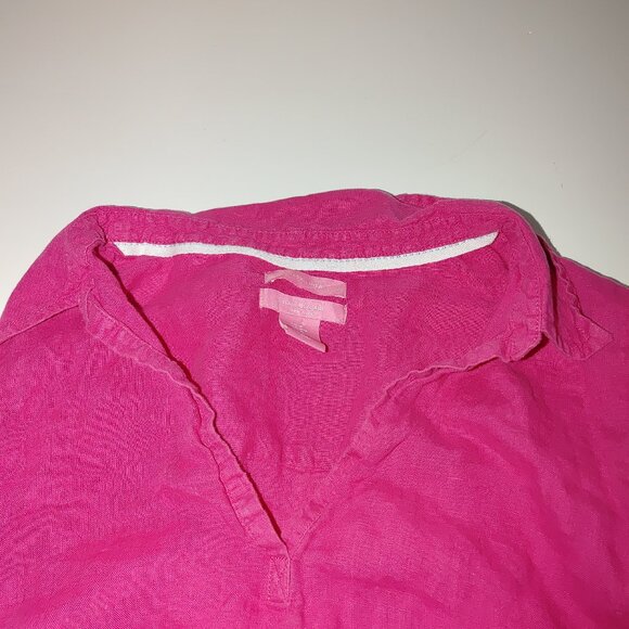 ISAAK MIZRAHI Woman's 100% Linen Long Sleeves Blouse Size M Used - Picture 5 of 6